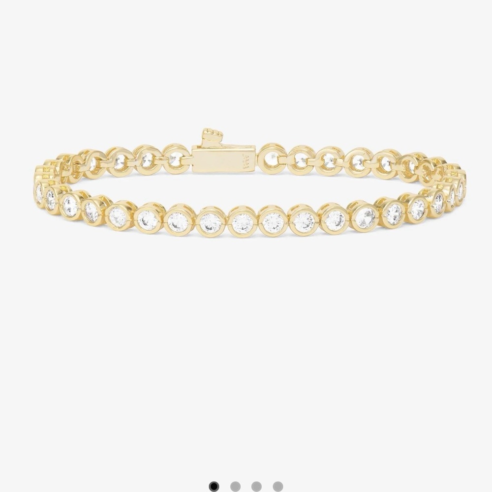 Melinda Maria Baroness Gold Simulated Diamond Tennis Bracelet